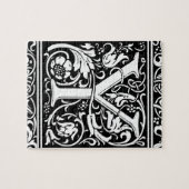 Brief Y Middeleeuws Monogram Art Nouveau Legpuzzel (Horizontaal)
