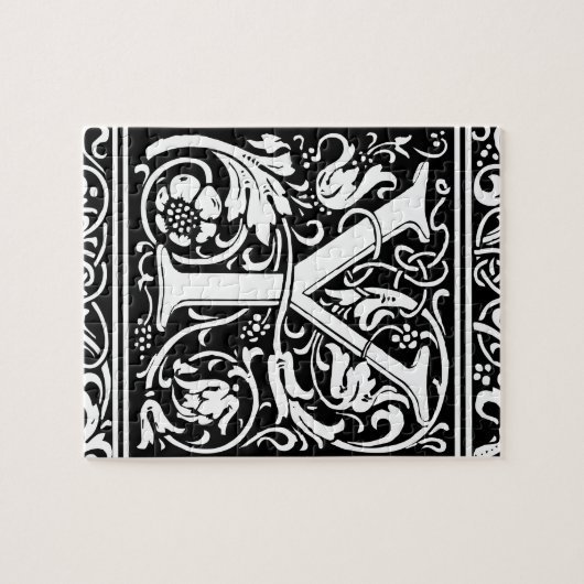 Brief Y Middeleeuws Monogram Art Nouveau Legpuzzel (Horizontaal)