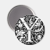 Brief Y Middeleeuws Monogram Art Nouveau Magneet (Voorkant / Achterkant)