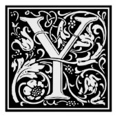 Brief Y Middeleeuws Monogram Art Nouveau Perfect Poster (Voorkant)