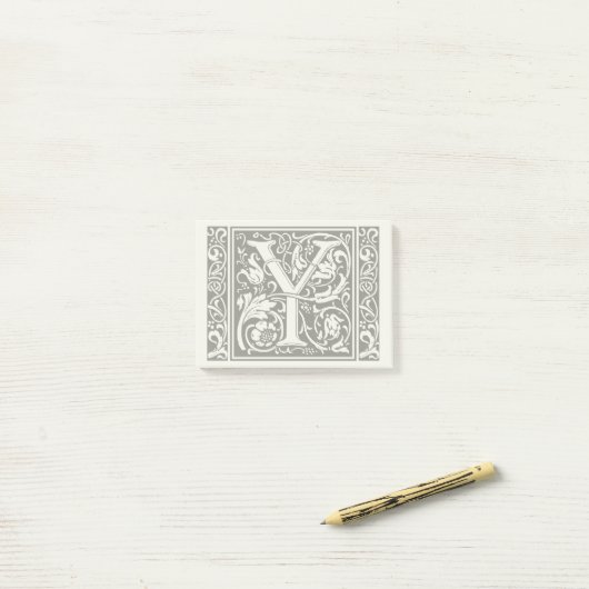 Brief Y Middeleeuws Monogram Art Nouveau Post-it® Notes (Op bureau)