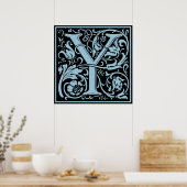 Brief Y Middeleeuws Monogram Art Nouveau Poster (Keuken)