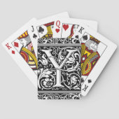 Brief Y Middeleeuws Monogram Art Nouveau Speelkaarten (Achterkant)