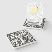 Brief Y Middeleeuws Monogram Art Nouveau Stenen Onderzetter (Zijkant)