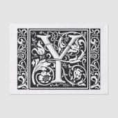 Brief Y Middeleeuws Monogram Art Nouveau Tissuepapier (Voorkant)