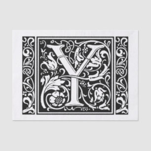 Brief Y Middeleeuws Monogram Art Nouveau Tissuepapier