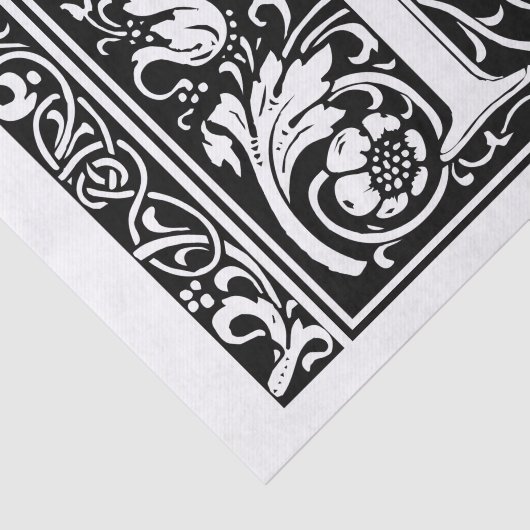 Brief Y Middeleeuws Monogram Art Nouveau Tissuepapier (Detail)