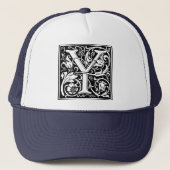 Brief Y Middeleeuws Monogram Art Nouveau Trucker Pet (Voorkant)