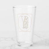 BRIEF Y MONOGRAM Beauful Wedding New Home Gift Glas (Achterkant)