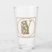 BRIEF Y MONOGRAM Beauful Wedding New Home Gift Glas (Voorkant)