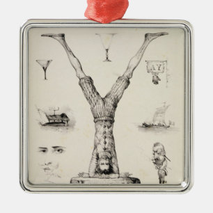 Brief Y van een alfabet-primer Metalen Ornament