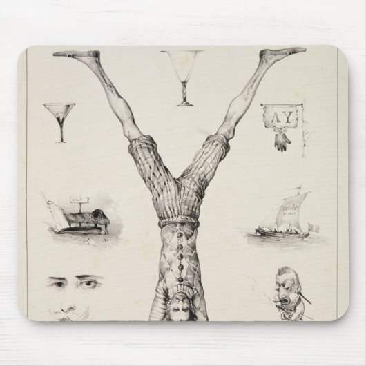 Brief Y van een alfabet-primer Muismat (Voorkant)