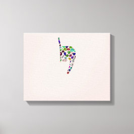 Brief "YOD" Canvas Afdruk