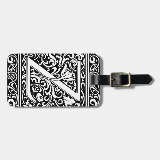 Brief Z Middeleeuws Monogram Art Nouveau Bagagelabel (Voorkant horizontaal)