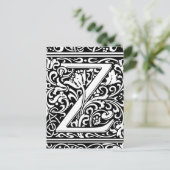 Brief Z Middeleeuws Monogram Art Nouveau Briefkaart (Staand voorkant)