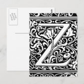 Brief Z Middeleeuws Monogram Art Nouveau Briefkaart (Voorkant / Achterkant)