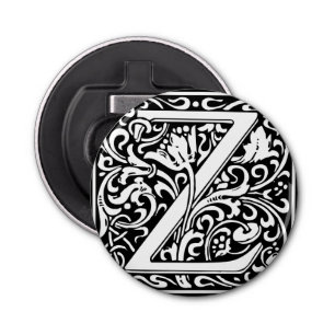 Brief Z Middeleeuws Monogram Art Nouveau Button Flesopener