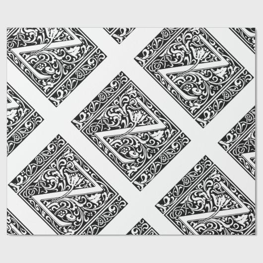 Brief Z Middeleeuws Monogram Art Nouveau Cadeaupapier (Vlak)