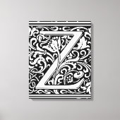 Brief Z Middeleeuws Monogram Art Nouveau Canvas Afdruk (Voorkant)