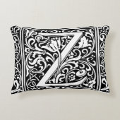 Brief Z Middeleeuws Monogram Art Nouveau Decoratief Kussen (Voorkant)