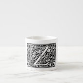 Brief Z Middeleeuws Monogram Art Nouveau Espresso Kop (Voorkant)