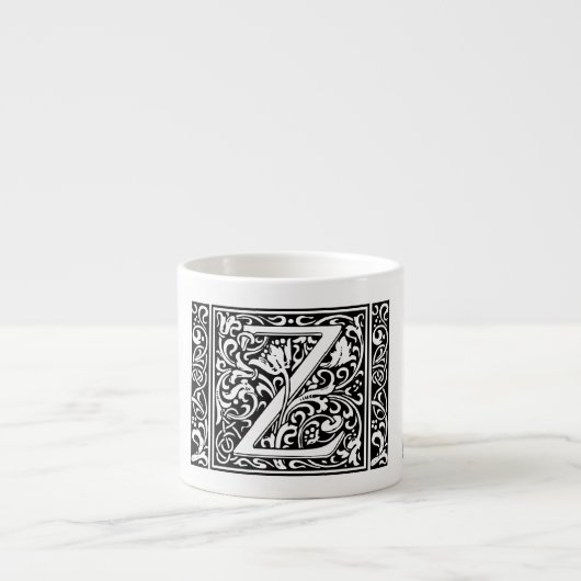 Brief Z Middeleeuws Monogram Art Nouveau Espresso Kop (Voorkant)