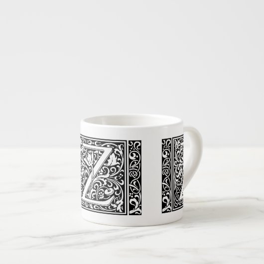 Brief Z Middeleeuws Monogram Art Nouveau Espresso Kop (Voorkant rechts)