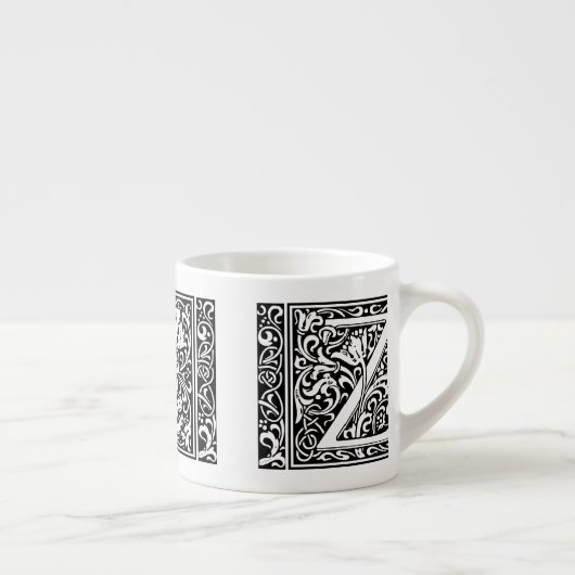 Brief Z Middeleeuws Monogram Art Nouveau Espresso Kop (Rechts)
