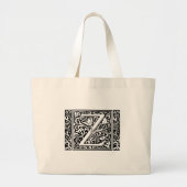Brief Z Middeleeuws Monogram Art Nouveau Grote Tote Bag (Voorkant)