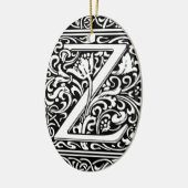 Brief Z Middeleeuws Monogram Art Nouveau Keramisch Ornament (Links)