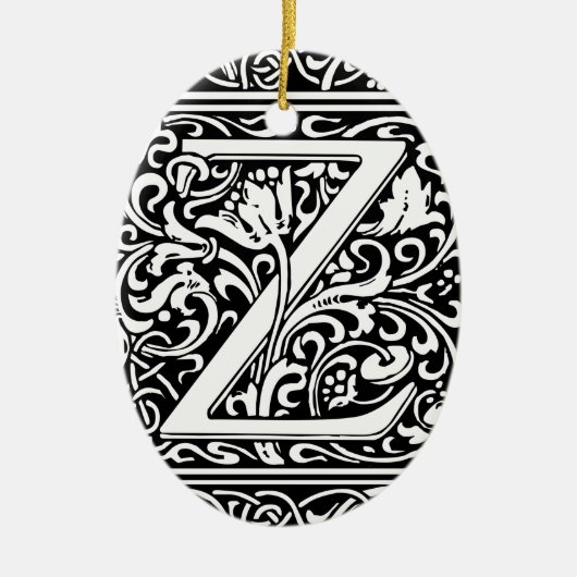 Brief Z Middeleeuws Monogram Art Nouveau Keramisch Ornament (Voorkant)
