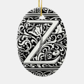 Brief Z Middeleeuws Monogram Art Nouveau Keramisch Ornament (Achterkant)
