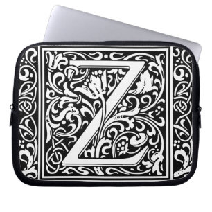 Brief Z Middeleeuws Monogram Art Nouveau Laptop Sleeve