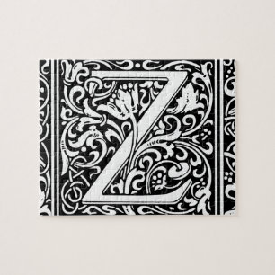Brief Z Middeleeuws Monogram Art Nouveau Legpuzzel
