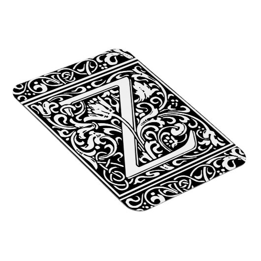 Brief Z Middeleeuws Monogram Art Nouveau Magneet (Rechterzijde)