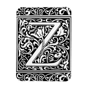 Brief Z Middeleeuws Monogram Art Nouveau Magneet