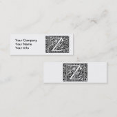 Brief Z Middeleeuws Monogram Art Nouveau Mini Visitekaartje (Voorkant / Achterkant)