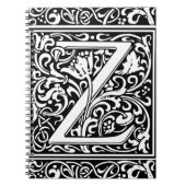 Brief Z Middeleeuws Monogram Art Nouveau Notitieboek (Voorkant)