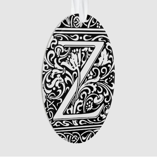 Brief Z Middeleeuws Monogram Art Nouveau Ornament (voorkant)