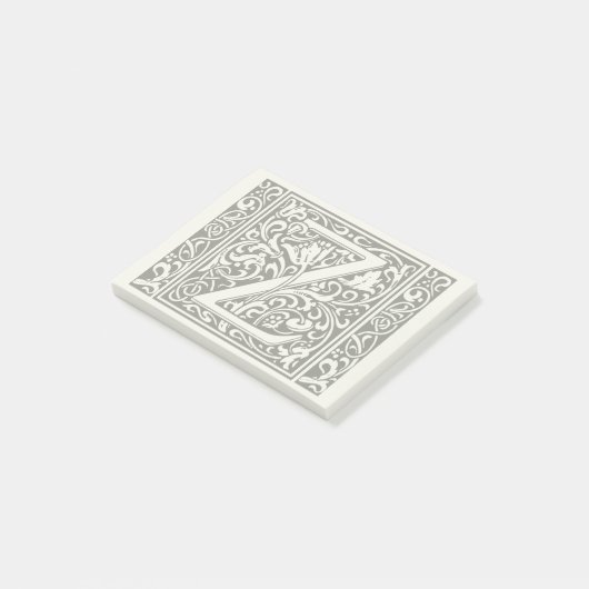 Brief Z Middeleeuws Monogram Art Nouveau Post-it® Notes (Schuin)