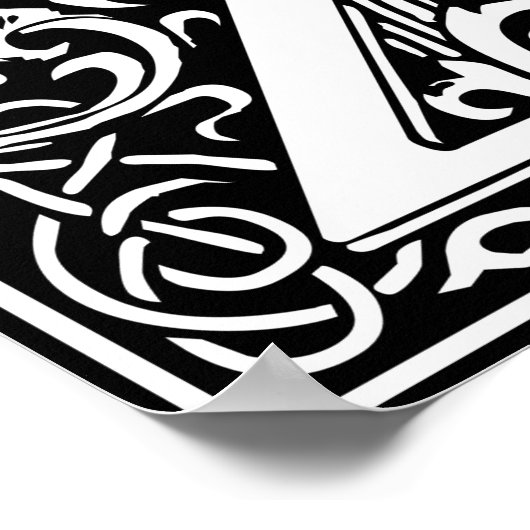 Brief Z Middeleeuws Monogram Art Nouveau Poster (Hoek)