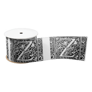 Brief Z Middeleeuws Monogram Art Nouveau Satijnen Lint