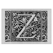 Brief Z Middeleeuws Monogram Art Nouveau Snijplank (Voorkant)