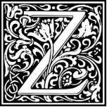 Brief Z Middeleeuws Monogram Art Nouveau Staand Fotobeeldje<br><div class="desc">Dit initiaal Z maakt deel uit van een complete serie door hoesje William Morris geïnspireerde typografische initialen. De zwart-witte belettering is zeer decoratief, vormgegeven naar de fancy typografie van de middeleeuwen. Schattige en trendy, dit is een chique monogram Z - letter Z- swirly Z. Pas dit monogram aan door de...</div>