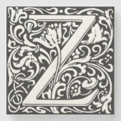 Brief Z Middeleeuws Monogram Art Nouveau Stenen Onderzetter (Voorkant)