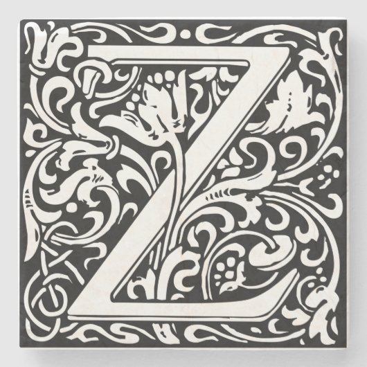 Brief Z Middeleeuws Monogram Art Nouveau Stenen Onderzetter (Voorkant)