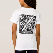 Brief Z Middeleeuws Monogram Art Nouveau T-shirt (Achterkant)