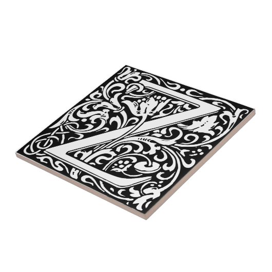 Brief Z Middeleeuws Monogram Art Nouveau Tegeltje (Zijkant)