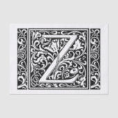 Brief Z Middeleeuws Monogram Art Nouveau Tissuepapier (Voorkant)