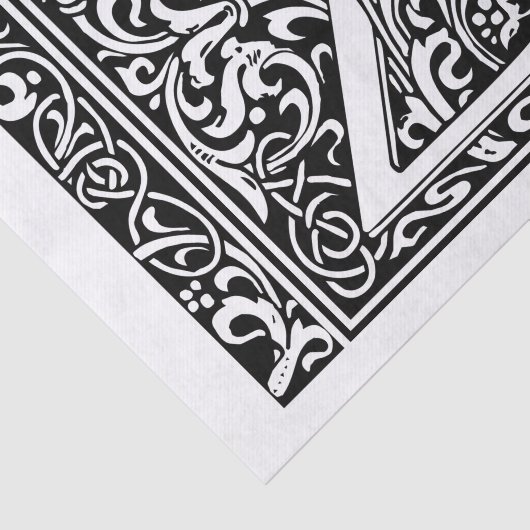 Brief Z Middeleeuws Monogram Art Nouveau Tissuepapier (Detail)